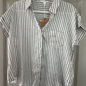 Blu Pepper Silk (like) Striped Shirt **NWT**